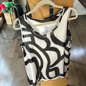 Black and White Sleeveless Top